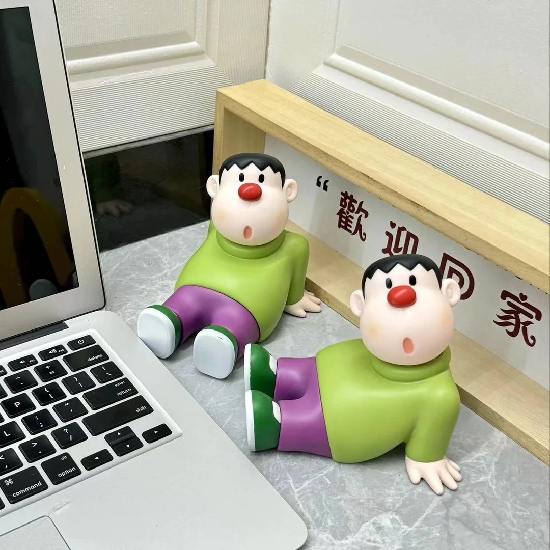 新款歪头坐姿胖虎创意汽车摆件搪胶可爱胖虎车尾个性装饰