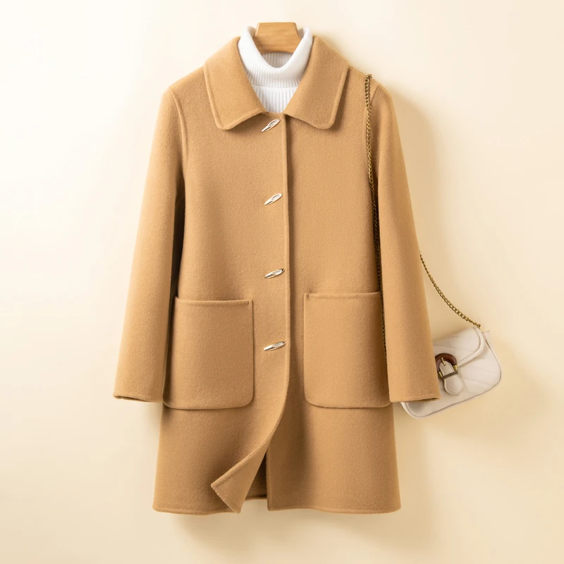 【断码清仓】双面纯羊毛大衣外套女2024年冬季中长款新款中年妈妈装