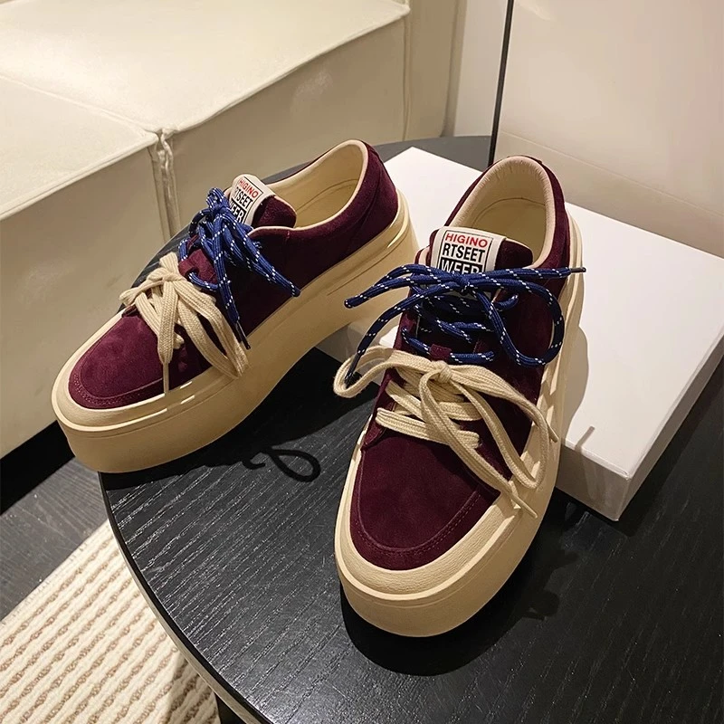 欧货2024秋季款运动休闲板鞋女百搭夏季复古潮鞋厚底增高韩版拼色