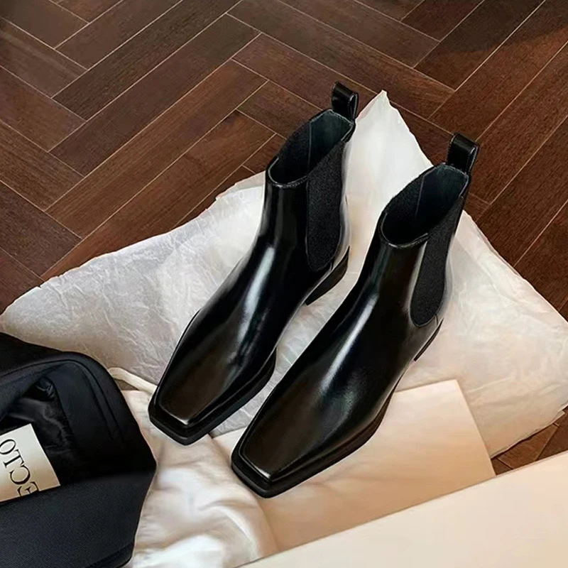 秋冬新款英伦风气质切尔西靴瘦瘦靴时尚百搭