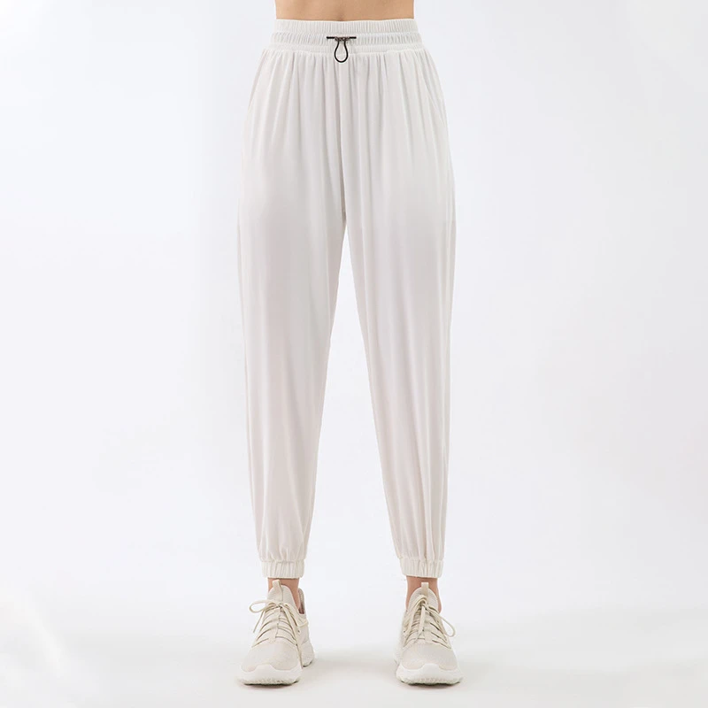 DS82  阔腿垂感宽松束脚冰丝运动裤女夏季薄款