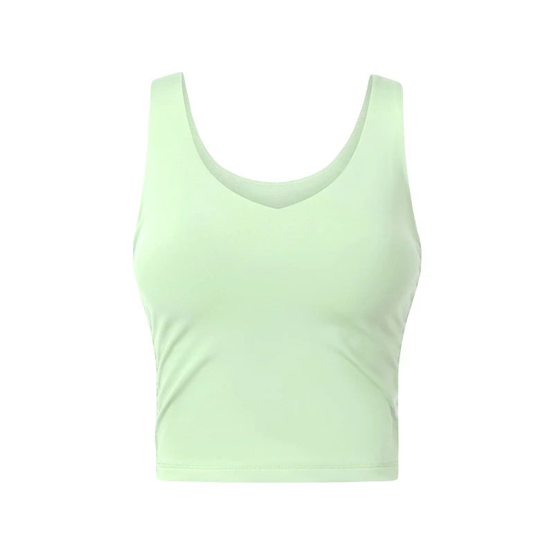 DAW054  加绒保暖V领短款瑜伽背心