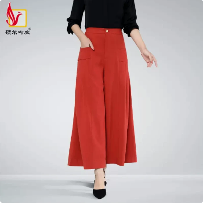 【清仓处理●KZ8076】夏季棉麻高腰松紧腰九分裤宽松裙裤大码肥腿裤