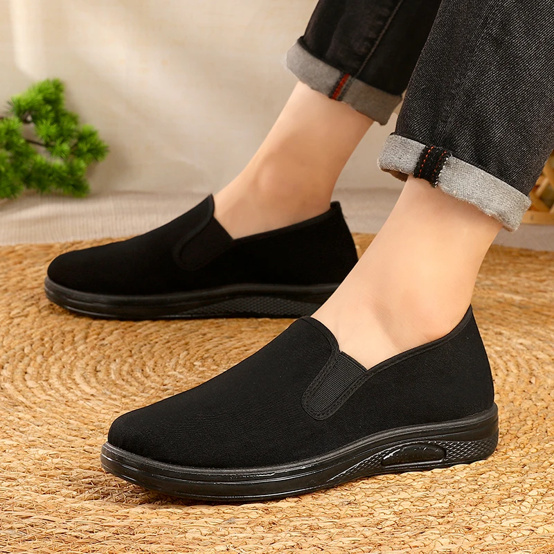 正版军工6285男士一脚蹬舒适休闲老北京布鞋软底黑色透气防滑耐磨