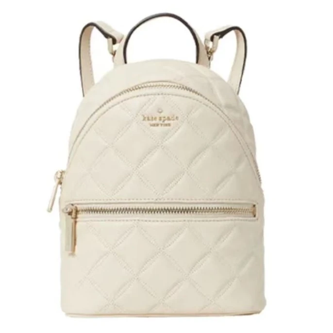 全新未使用 MICHAEL KORS/迈克高仕 纯白色金标双肩包（20*17*9）