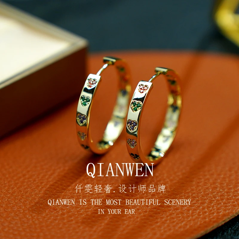 铜合金耳饰 5915 爱在罗马 时尚简约百搭气质耳圈耳扣耳饰