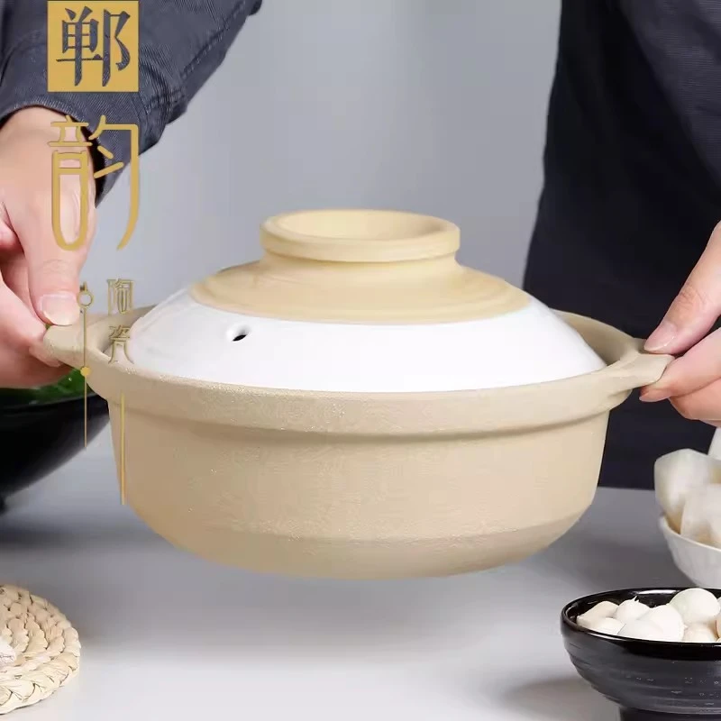 土陶色砂锅复古式汤锅干烧不裂锅煲仔饭陶瓷沙锅燃气灶电陶炉商用