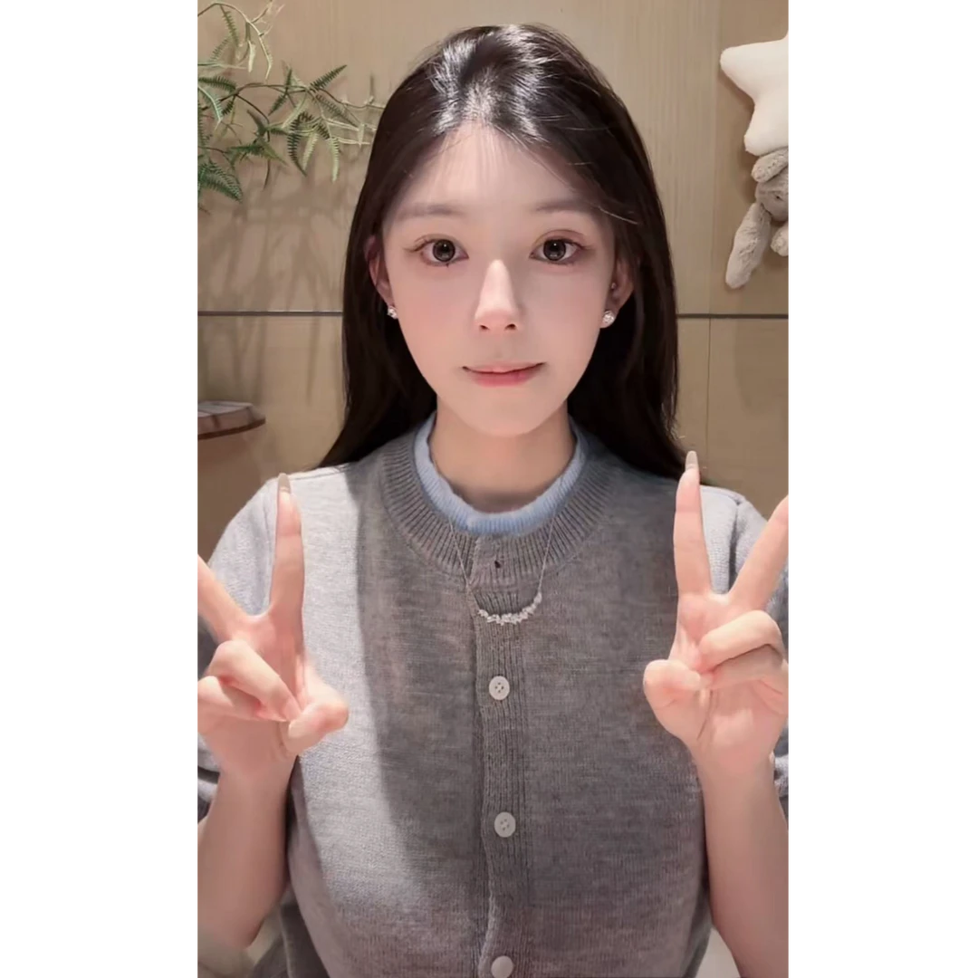 【ally专属】假两件里外扣针织开衫   BAW30100  007