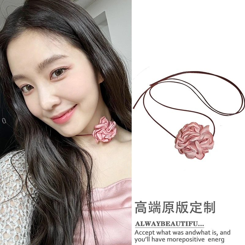 非金属项链 裴珠泫同款花朵颈链女气质小众设计感颈带项链锁骨链