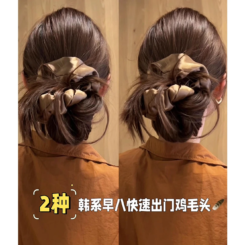 枕头发圈女2024新款高级感护发缎面头绳头饰肥肠圈发绳发饰简约