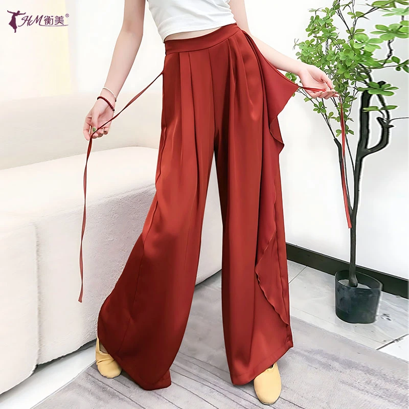 23112衡美舞服 垂感古典舞宽松飘逸阔腿裤舞蹈裤表演服裤子系带