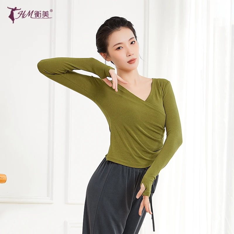 础练现代舞基功服女成人艺考室内外集训练功服套指羊毛绒瑜伽舞服
