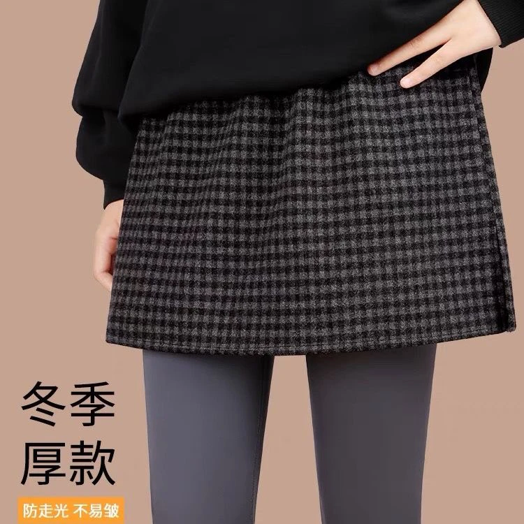屁帘遮臀短裙返潮复古秋冬加厚毛呢半身裙女学生卫衣打底百搭显瘦