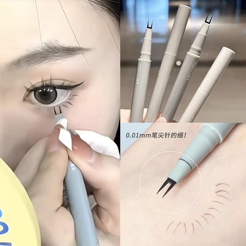 手残党轻松画出下睫毛猫爪下睫毛双爪眼线液笔胶笔卧蚕笔下至速干