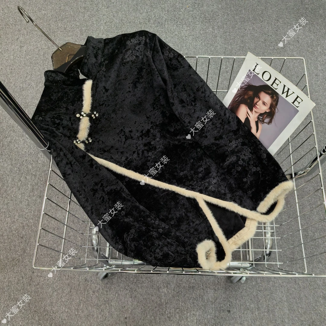 【大蜜】671#国风气质上衣毛领大码气质长袖百搭上衣超显瘦打底秋冬