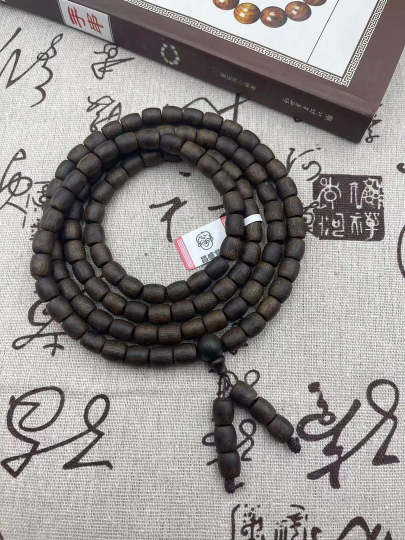 AQ16+盒子 天然沉香手串桶珠长串（多样性发货）