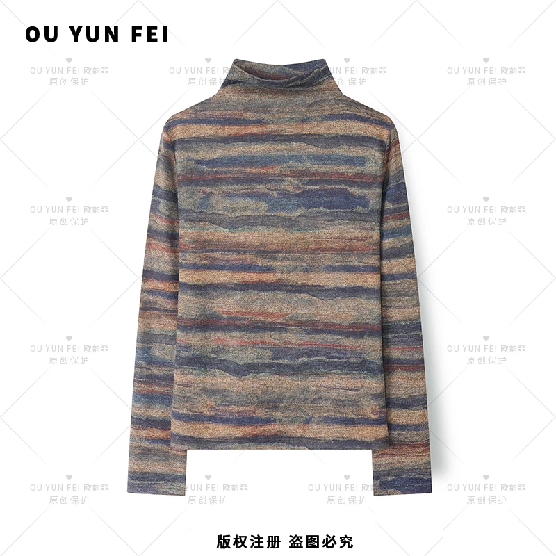 【水墨丹青】女装直播打底衫内搭针织衫百搭短款上衣复古毛衣B1021