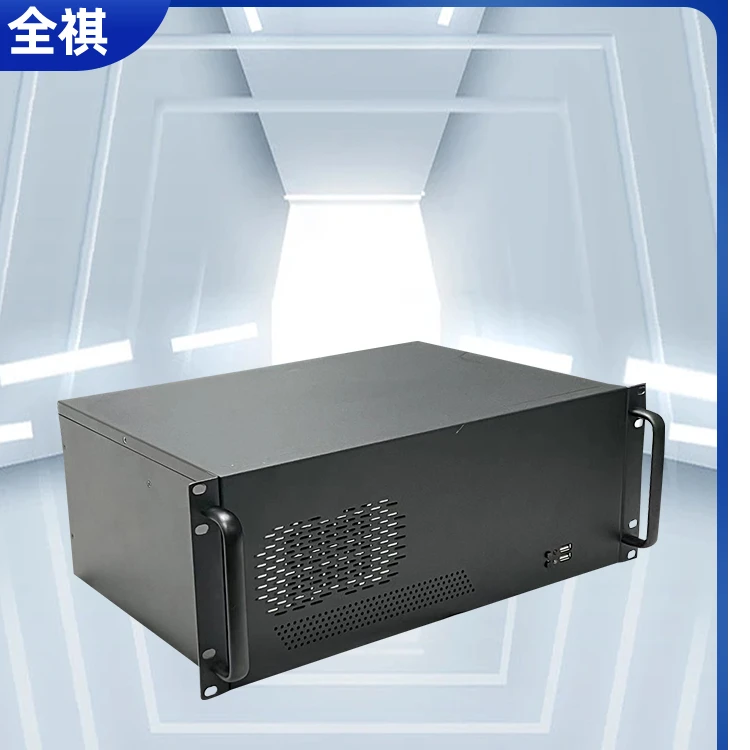 19英寸4U工控机箱超短300深机架式MATX大板电脑主机外壳工业
