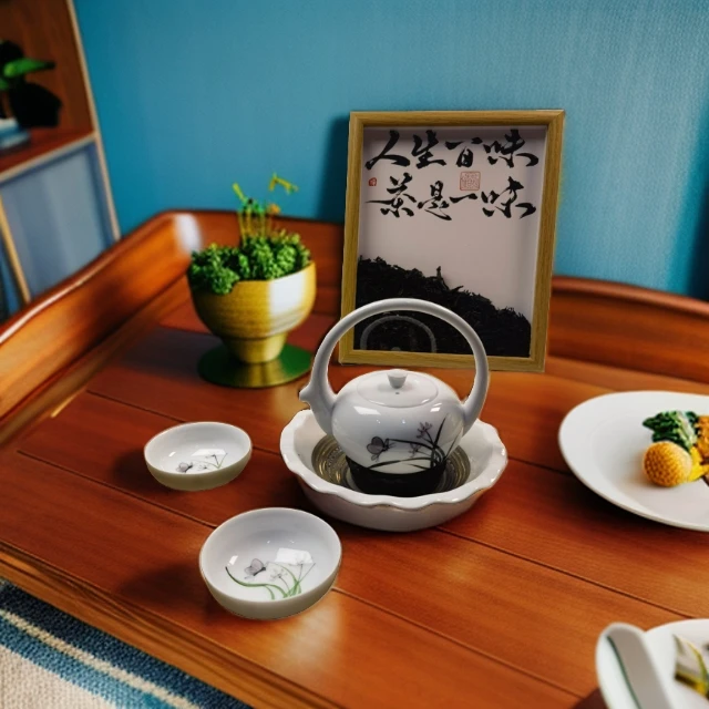 一味*花好月圆茶具礼盒（1壶、1壶承、2品茗杯）创意国风陶瓷茶道套装