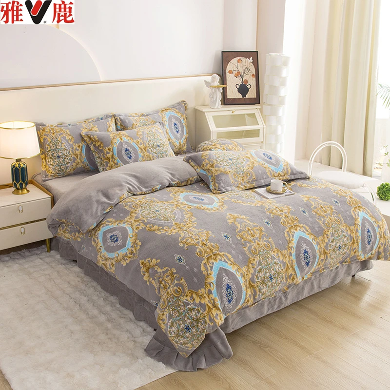 2024雅鹿品牌牛奶绒四件套亲肤保暖透气可机洗[正品保障]