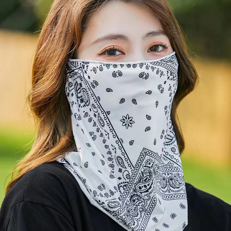 夏季网红防晒女全脸防紫外线挂耳面纱遮阳骑行冰丝防尘面罩遮脸
