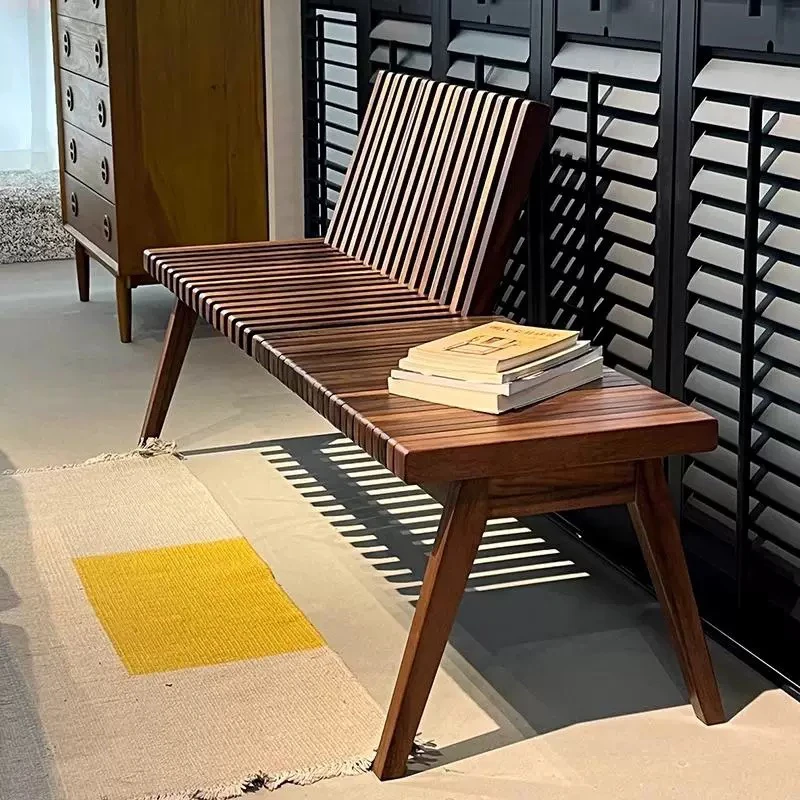 实木书椅折叠躺椅阳台休闲椅沙滩椅家用可坐可躺北美黑胡桃简约凳