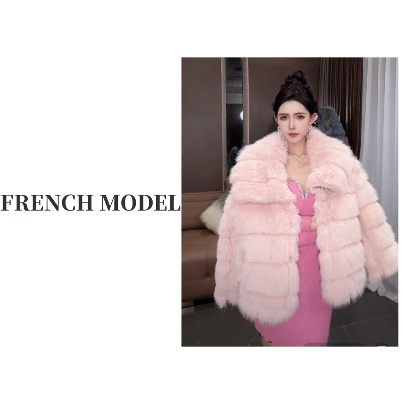 法模FRENCH MODEL . 2024冬装大翻领皮毛一体外套女 41060522