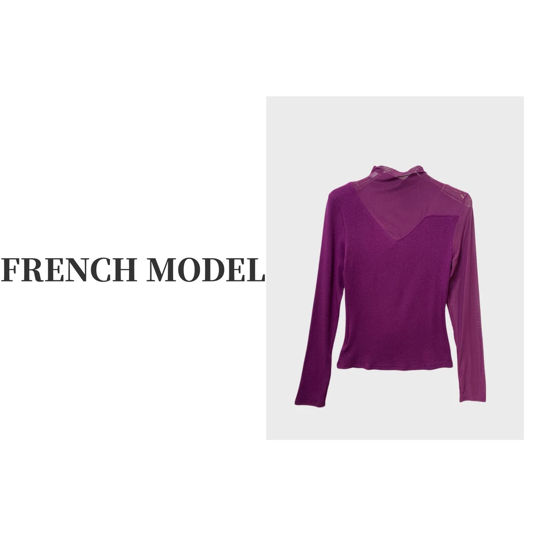 法模FRENCH MODEL .2024秋装设计半透长袖打底女装 40960302