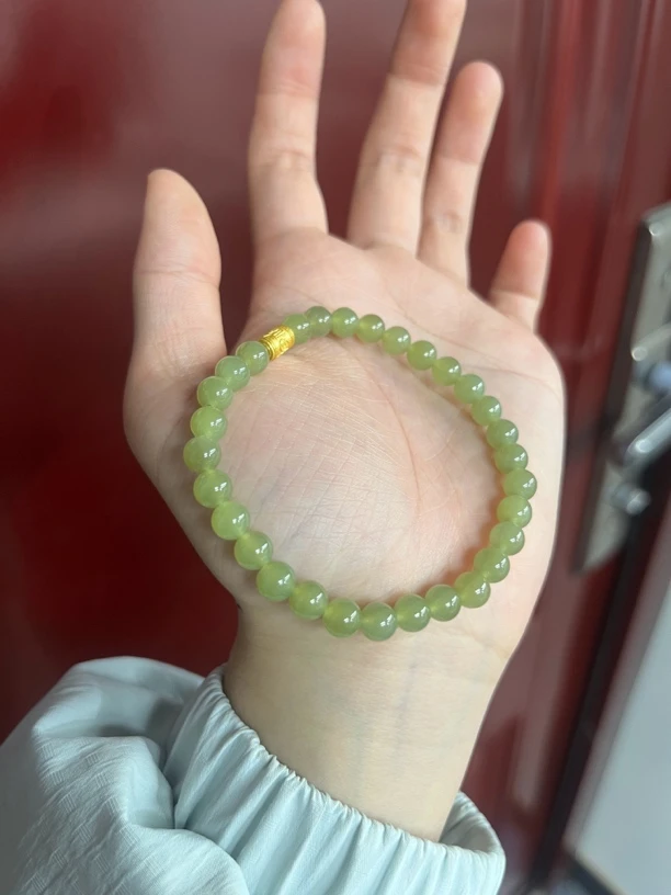 天然和田玉黄口设计款手串