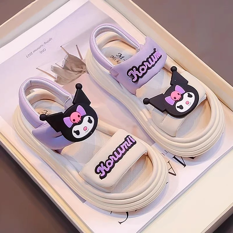 ABC童鞋女童时尚公主鞋夏季2024新款软底女孩宝宝库洛米沙滩凉鞋