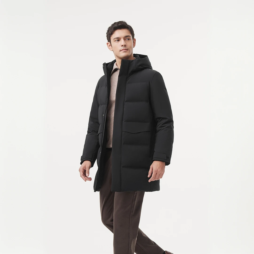 坦博尔2024新款蓬松鹅绒羽绒服户外运动连帽防风冬季保暖外套