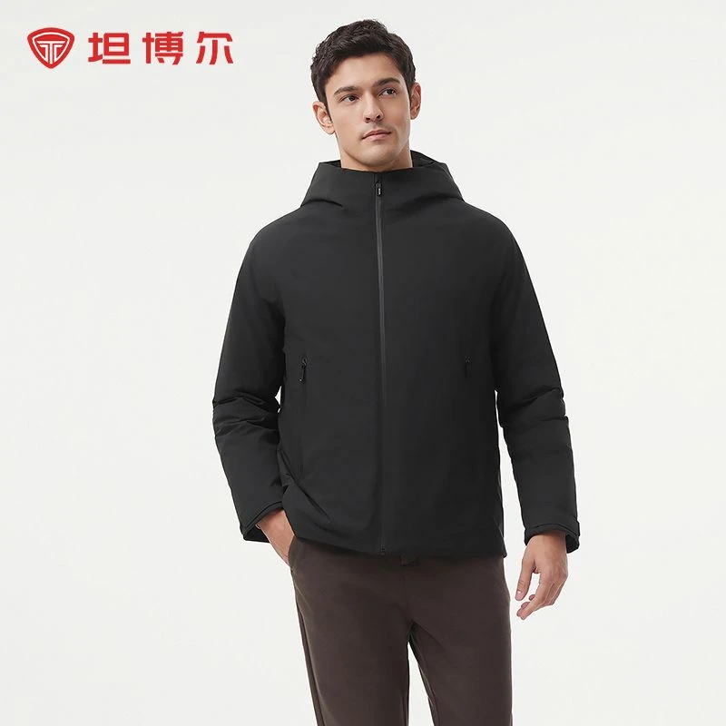 坦博尔新款连帽运动时尚户外保暖加厚休闲商务男装羽绒服秋冬防风