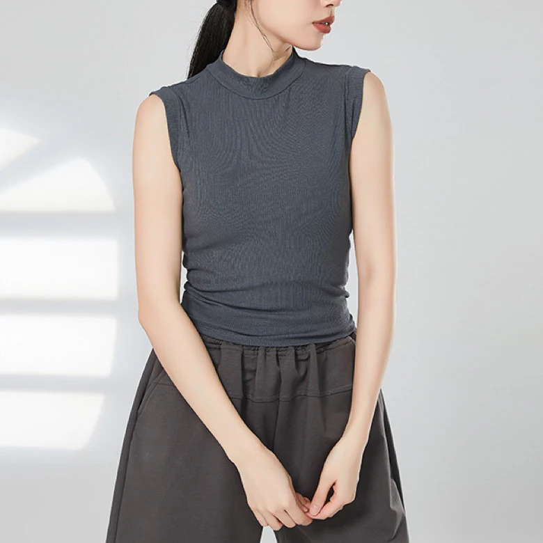 MuMu现代舞服无袖背心形体训练服新款高领上衣舞蹈练功服夏季