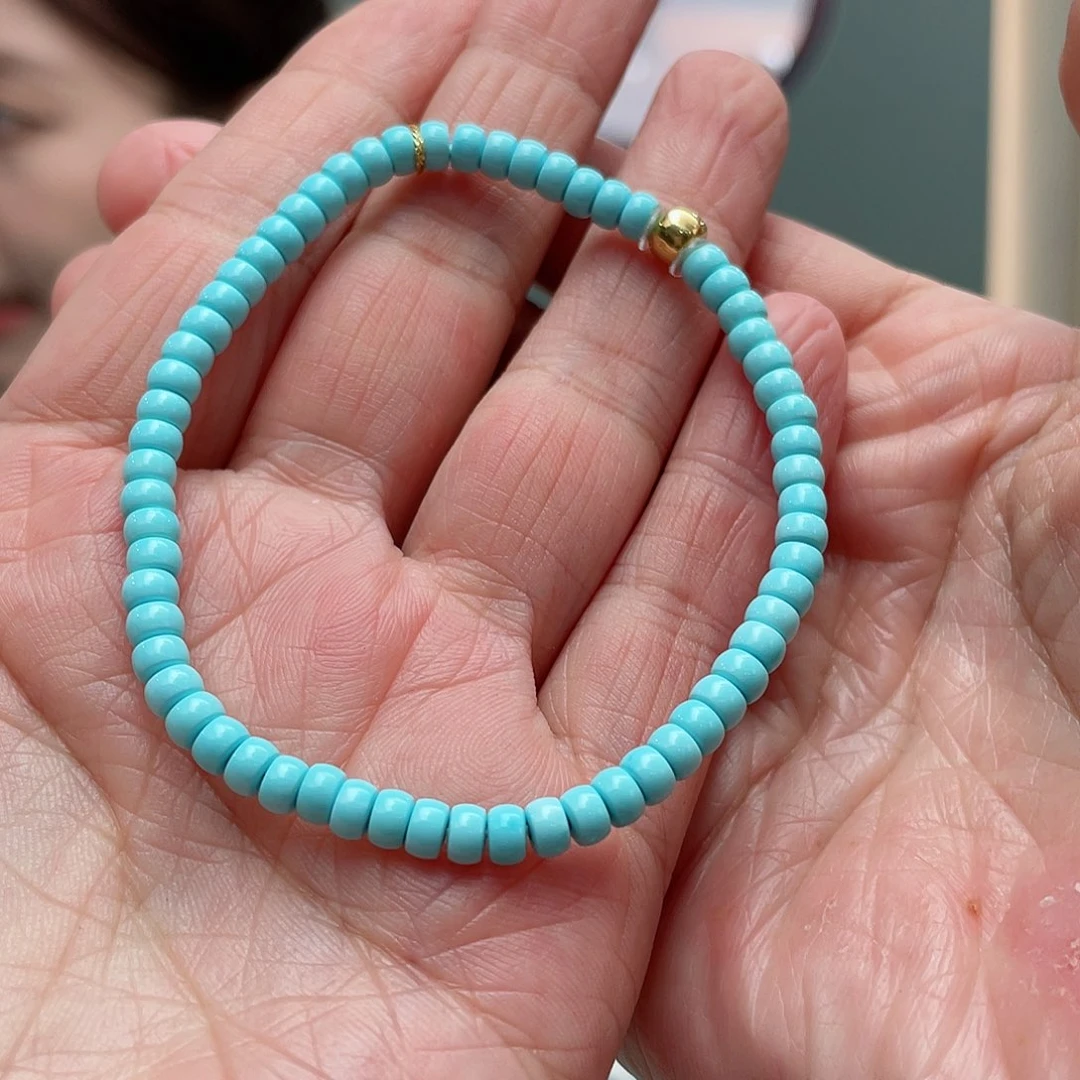 绿松石手串18K金镶嵌