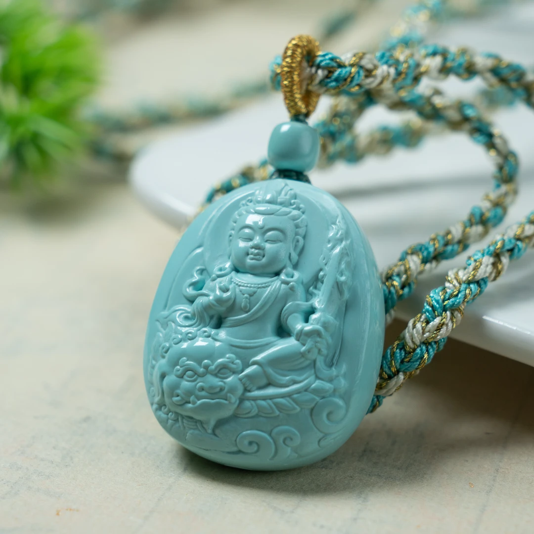 【东方灵玉】原矿高瓷玉化雕刻件吊坠精品挂脖项链气质款手工精雕