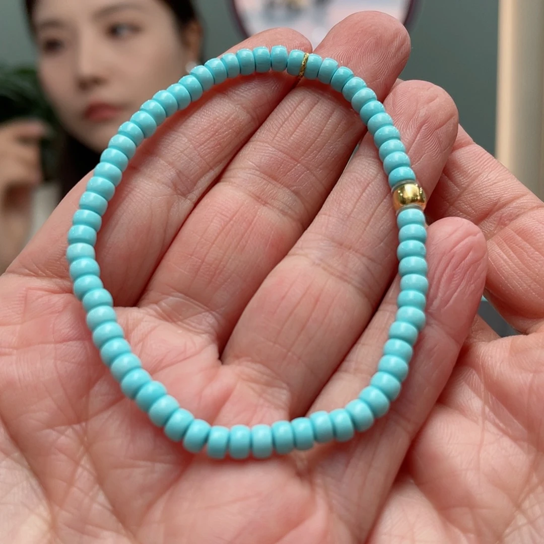 绿松石手串18K金镶嵌