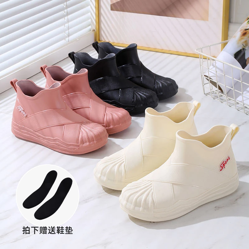 雨鞋女款水鞋加绒加厚防水防滑雨靴女士短筒防水时尚潮流干活胶鞋