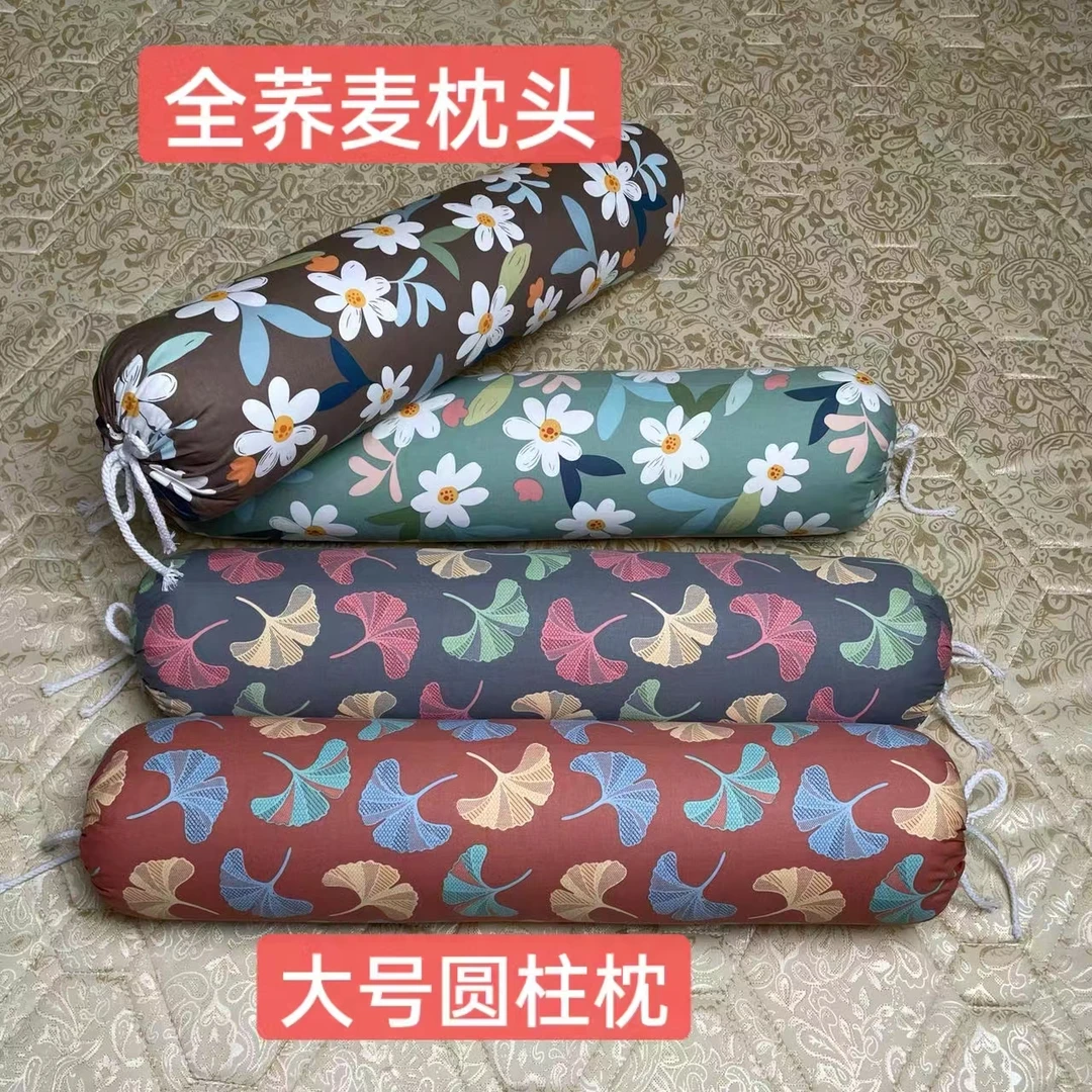 大号便携荞麦壳枕头露营户外多功能荞麦枕圆柱硬枕头大号抱枕圆柱