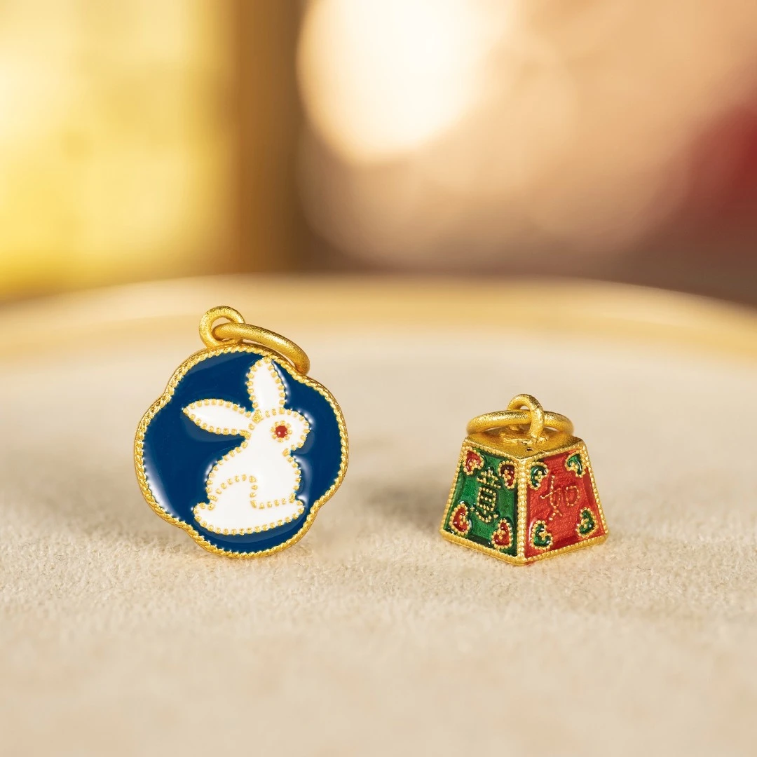 铜吊坠 【嘉一珠宝】国潮珐琅彩吊坠滴流配件百搭时尚-无证书