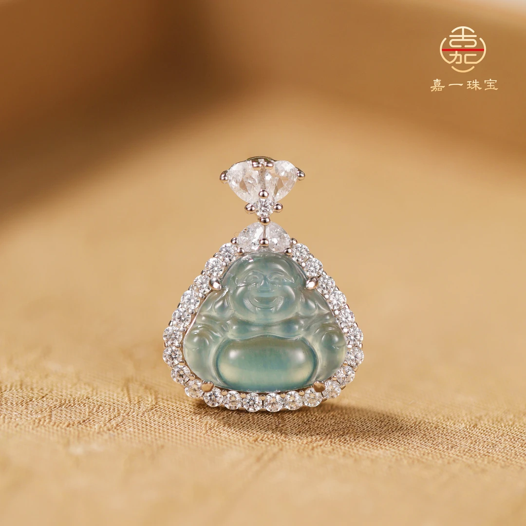 【嘉一珠宝】翡翠玉佛佛公吊坠