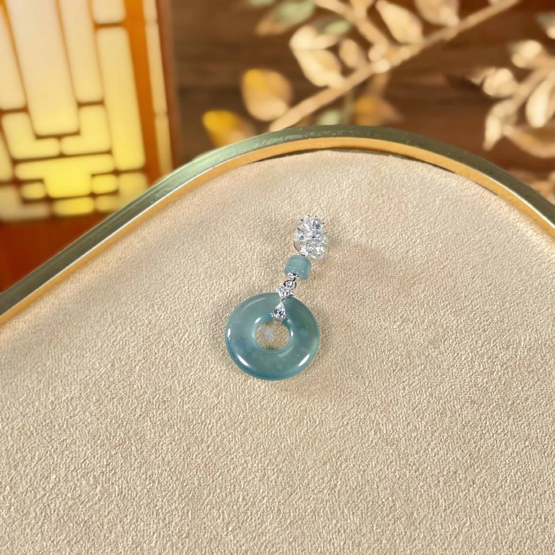 【不二珠宝】翡翠平安环吊坠