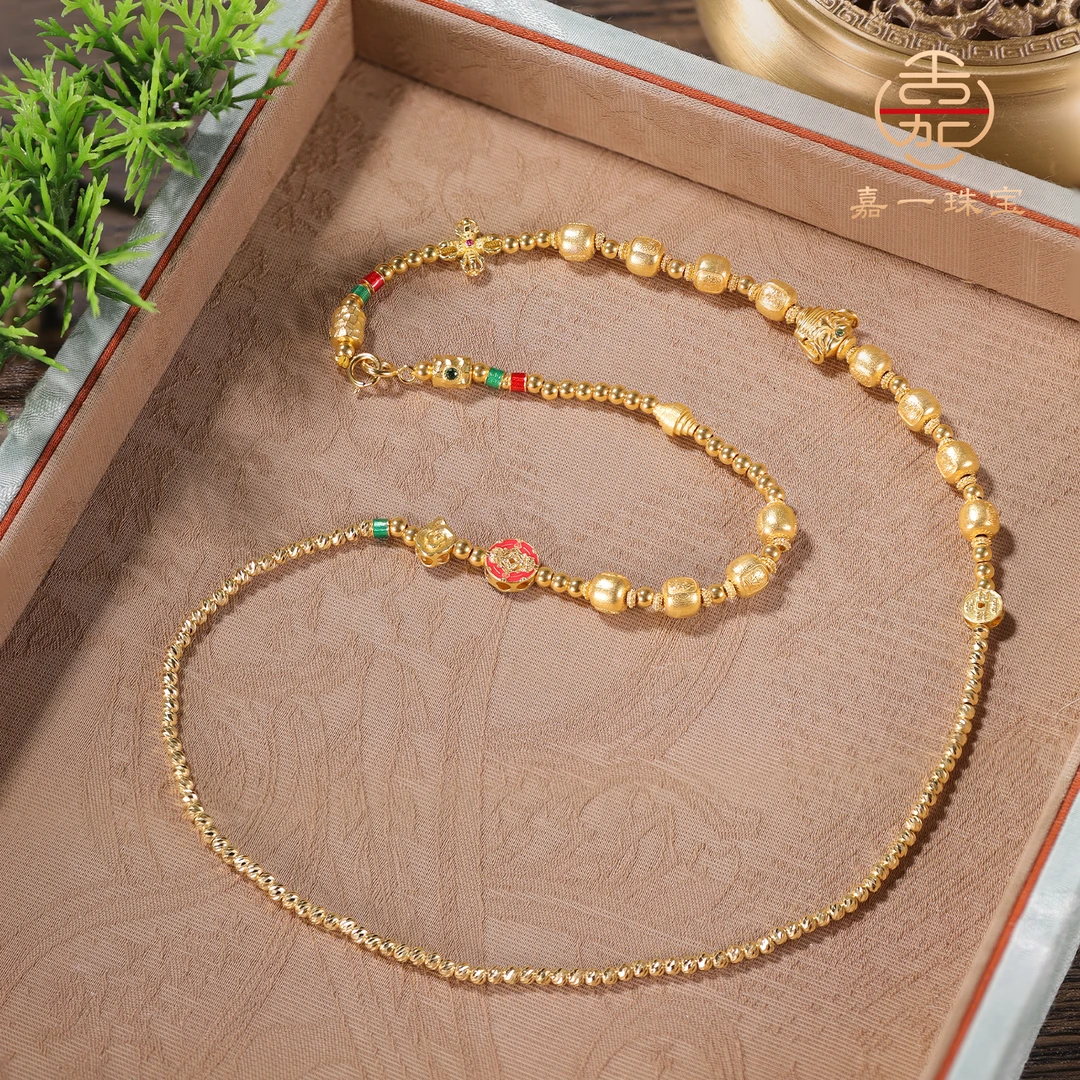 【嘉一珠宝】扎基拉姆18k金黄金项链万能链/多圈手链高定轻奢首饰