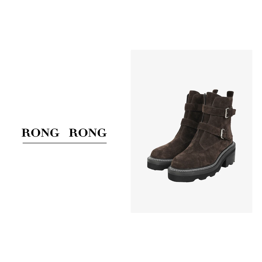 LI RONGRONG溶溶 牛反绒时尚高奢裸靴 RR2023324-11.22 X09