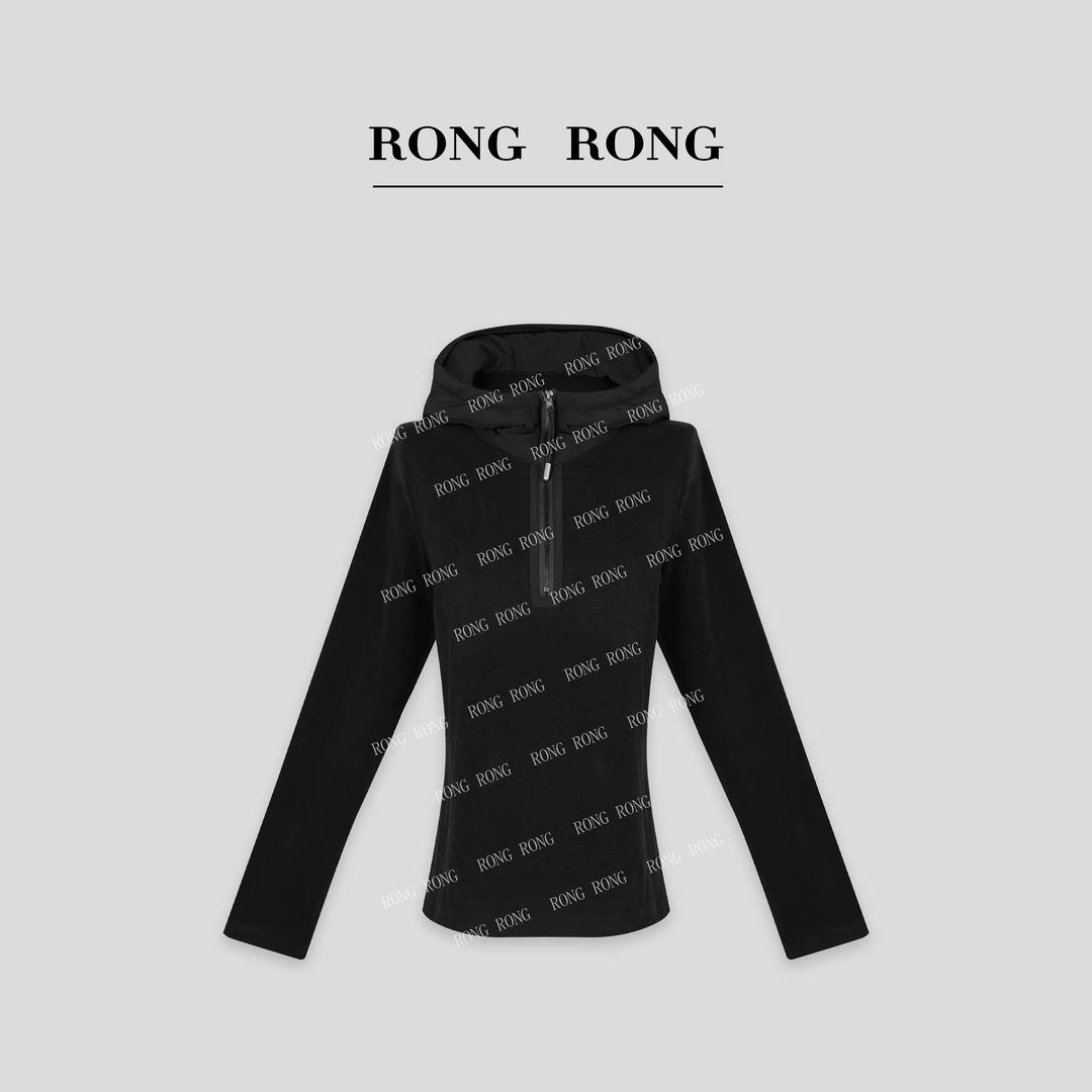 溶溶【慵懒新风】RONGRONG 拉链连帽磨毛套头百搭时尚卫衣 2392138