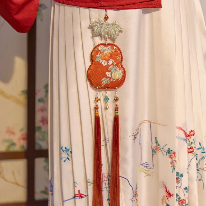 云深雾浅 瓜瓞绵绵 原创双面刺绣汉服禁步装饰挂件马面裙配饰绣花
