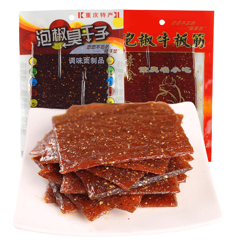 泡椒臭干子牛板筋素肉辣条大面筋休闲麻辣解馋好吃美味休闲零食