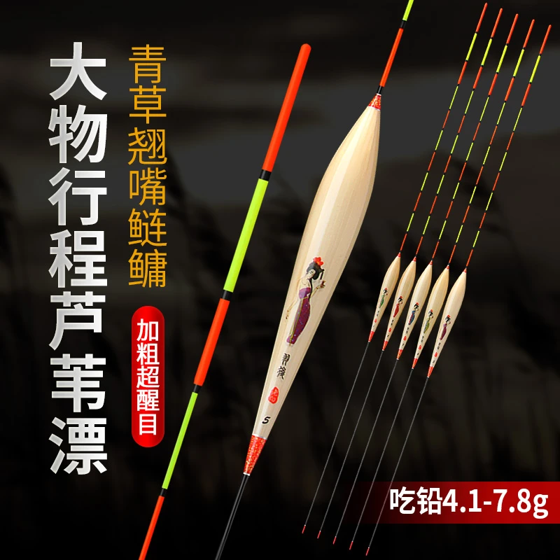 芦苇浮漂高灵敏度大物青鱼鲢鳙翘嘴珠珠行程醒目加粗正品老白手工