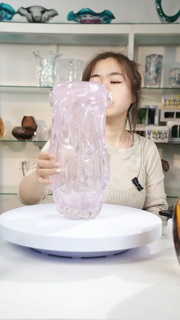 【闪购商品】金红琉璃花器正常手工痕迹