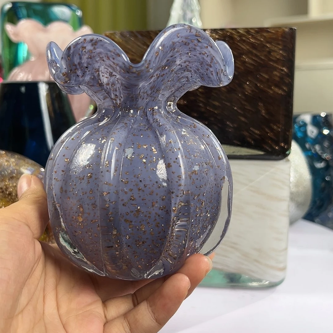 高12紫色金星琉璃花瓶