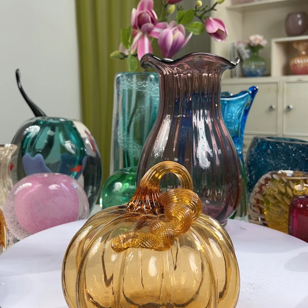 长16琥珀色南瓜花器